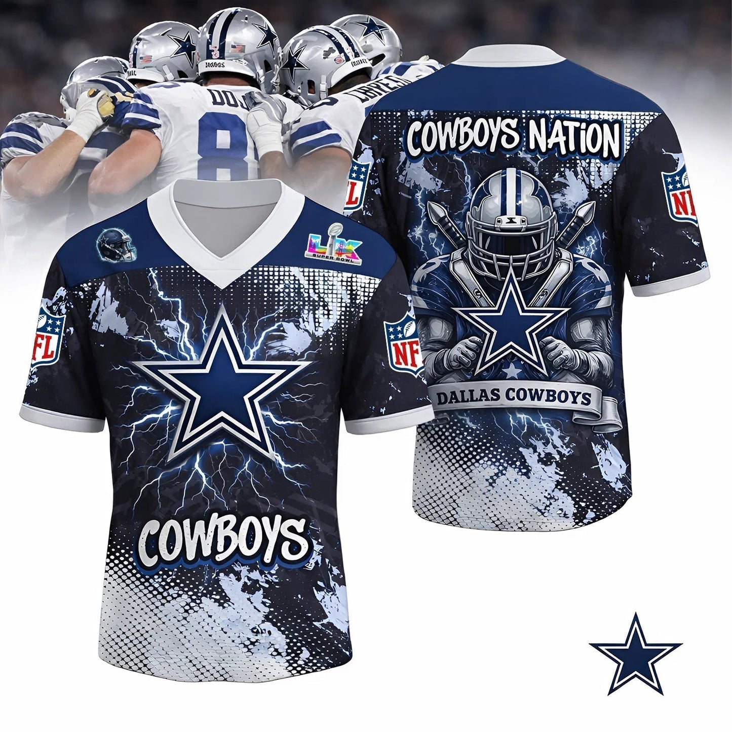 Premium NFL X DAL V-neck Baseball Jersey NDT NHM 130126