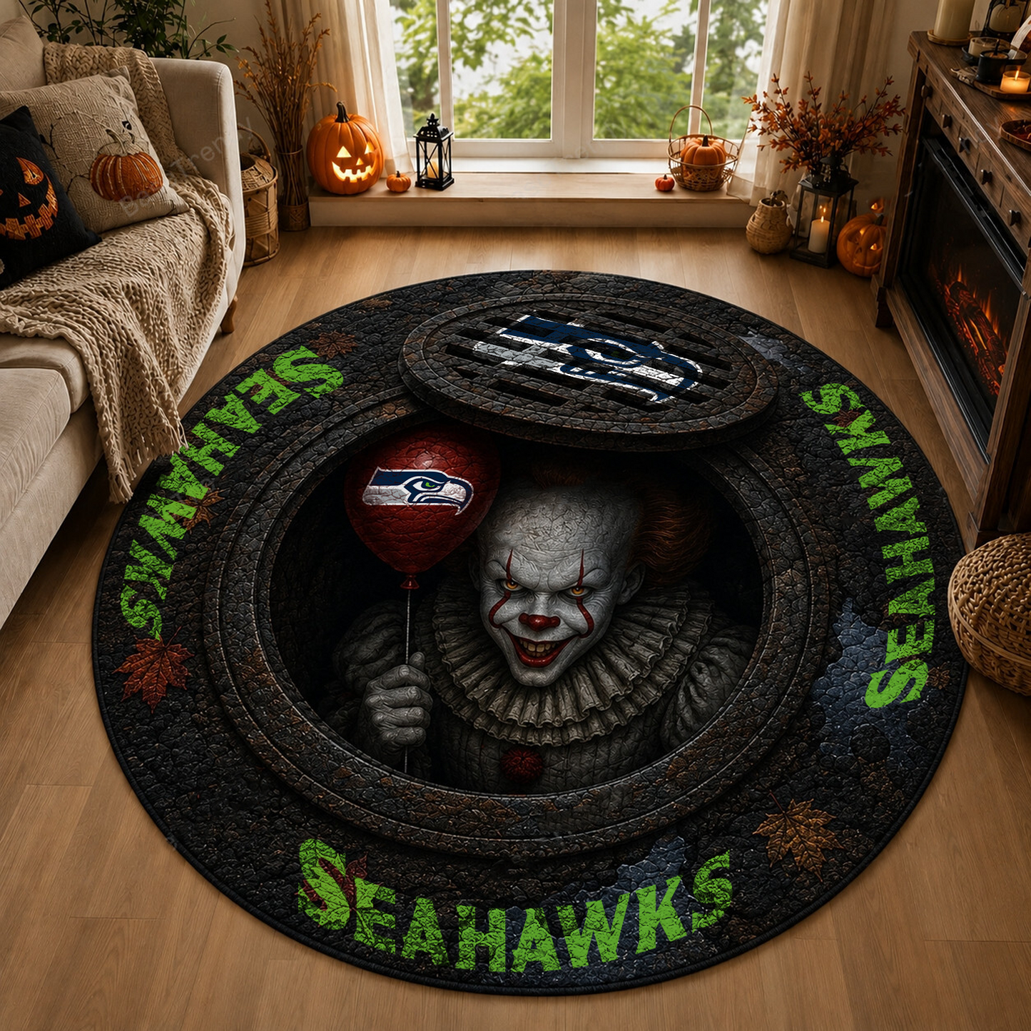 SEA x NFL Halloween IT Rug