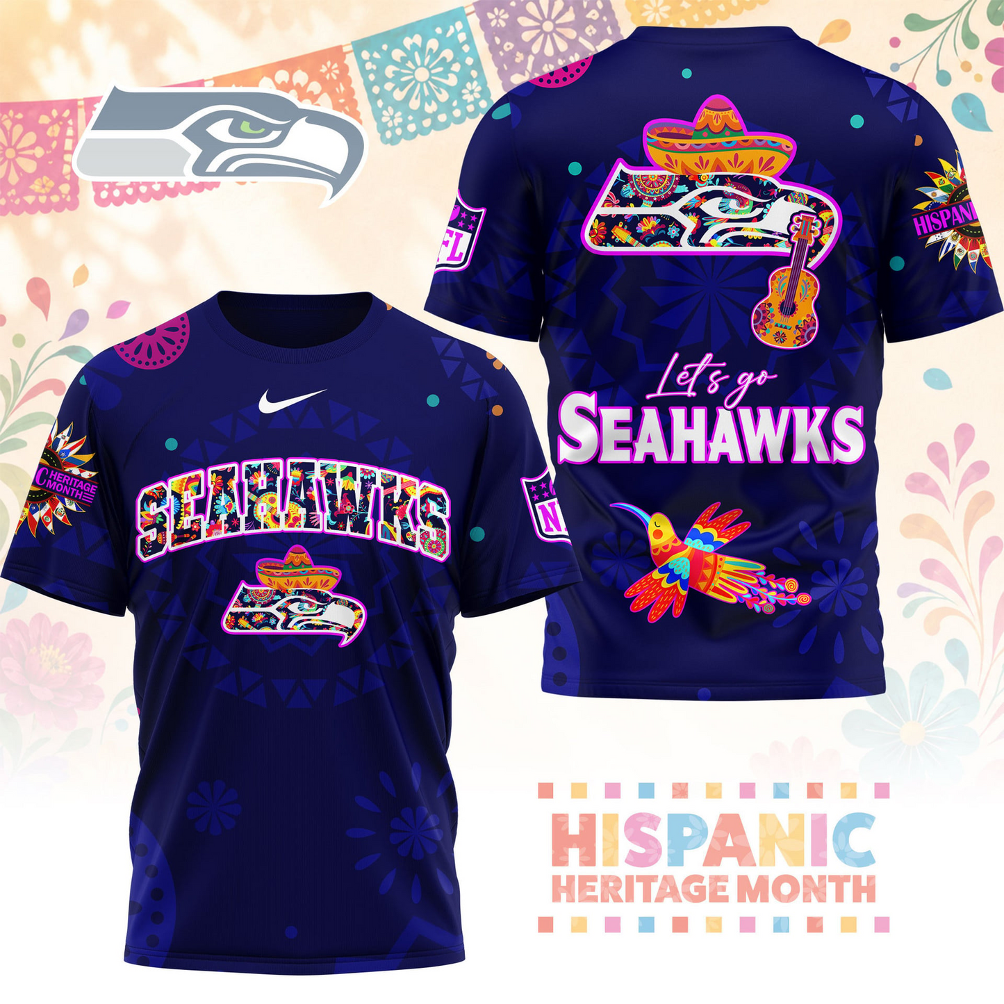 SEA x NFL Hispanic Heritage Fiesta 3D Shirt 2007