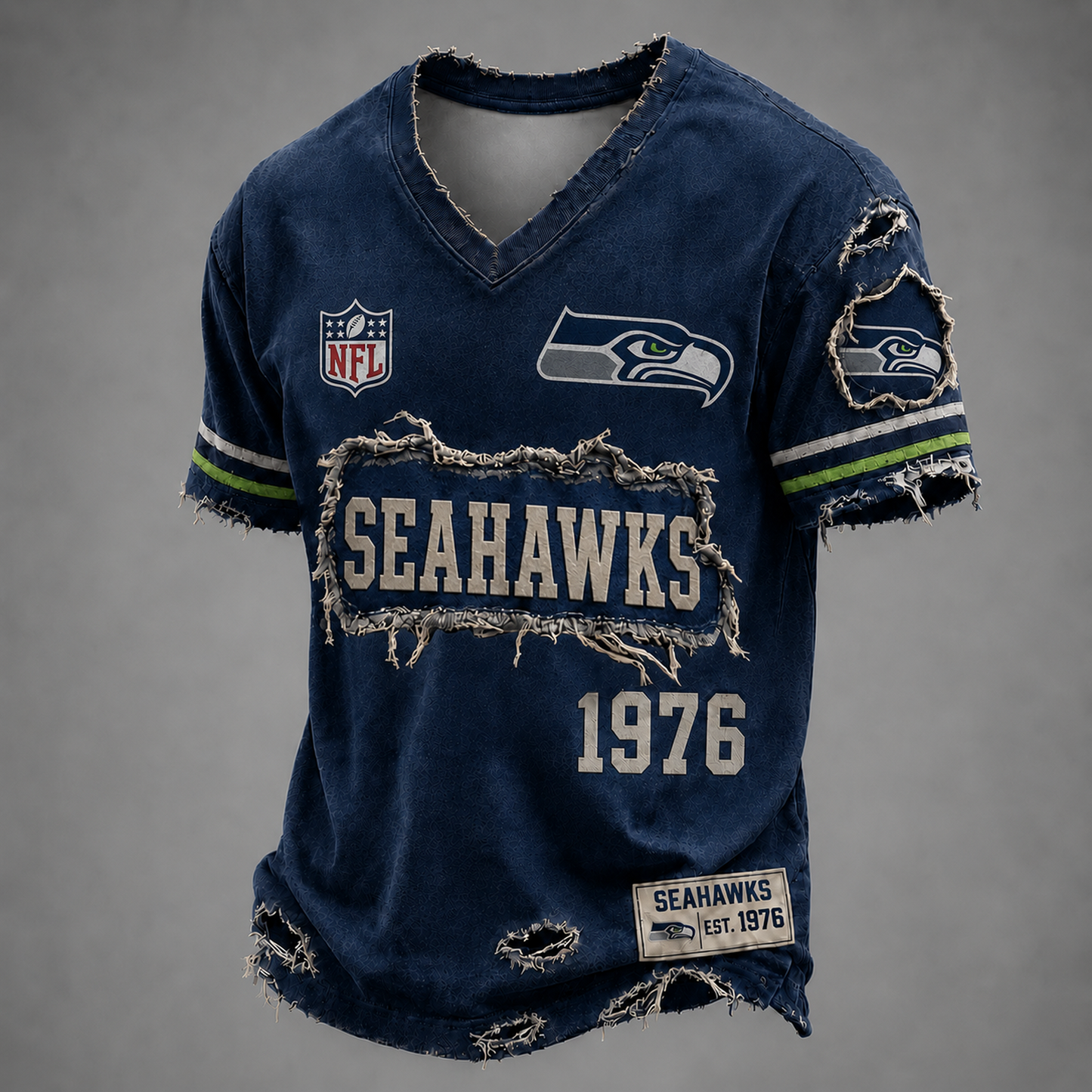 SEA x NFL LUXURY V-Neck T-Shirt 3005 DatND DVT