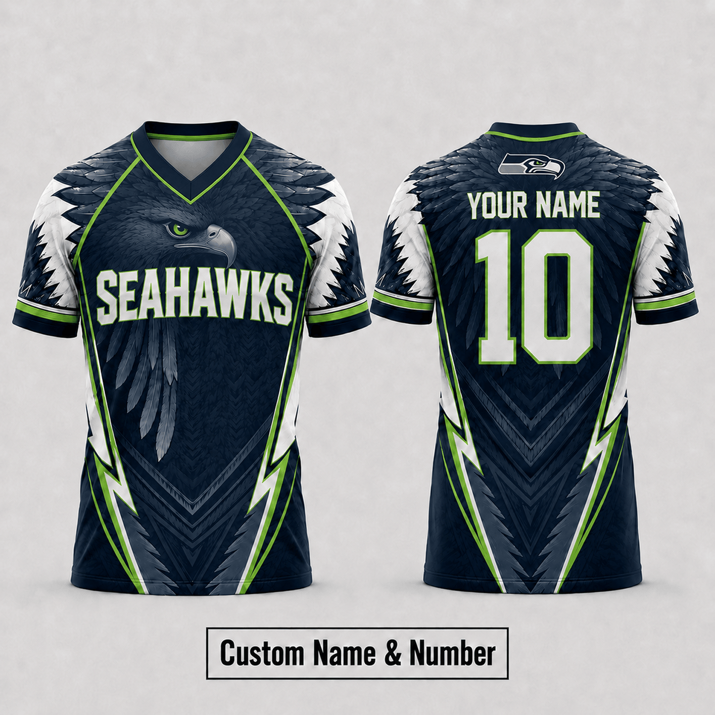 SEA x  NFL Premium Custom Name And Number Jersey For Fierce Football Fans