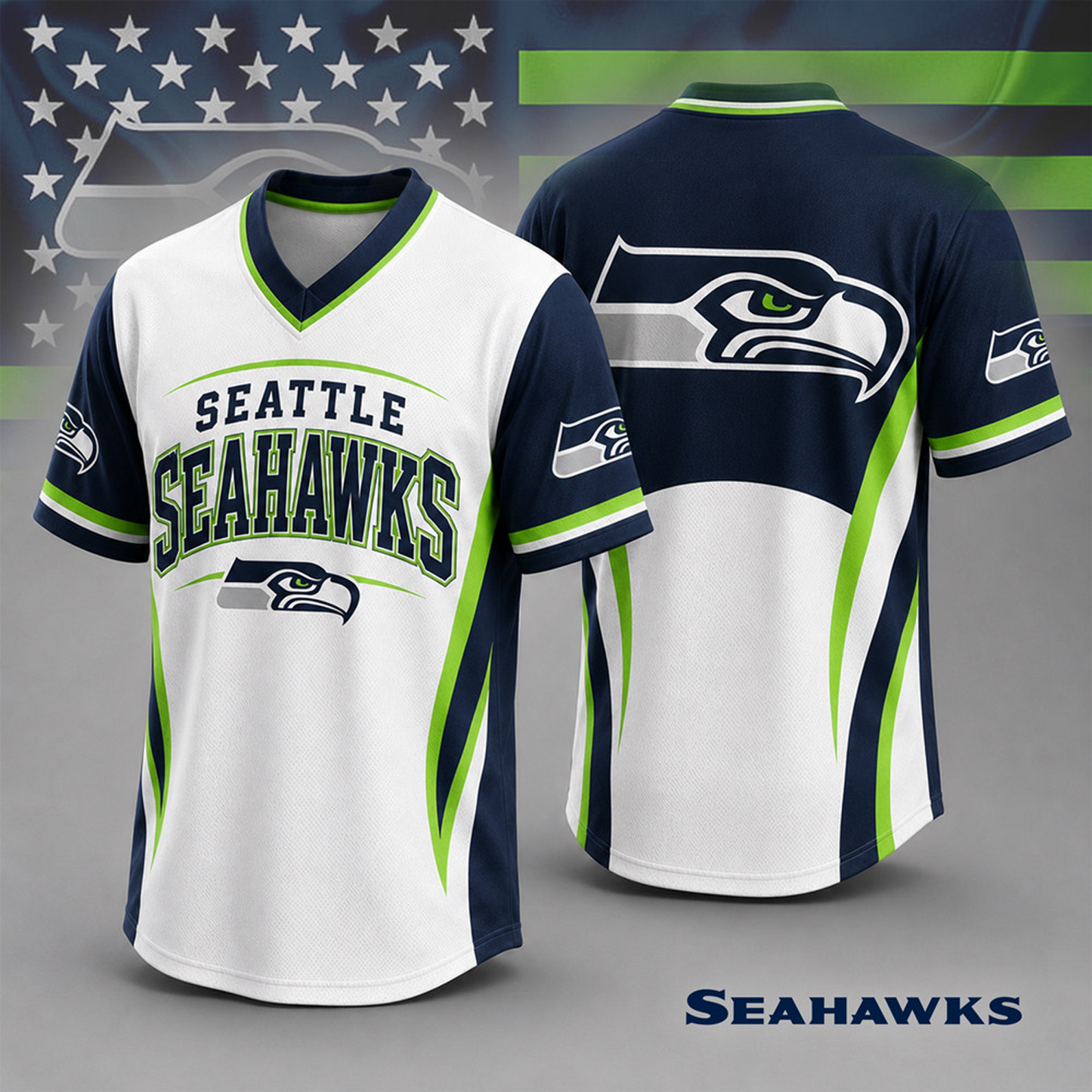 SEA x NFL Team Spirit V-Neck Jersey