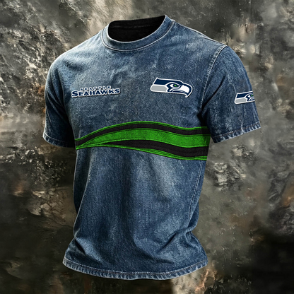 SEA x NFL Washed Cotton Retro Men's T-shirt