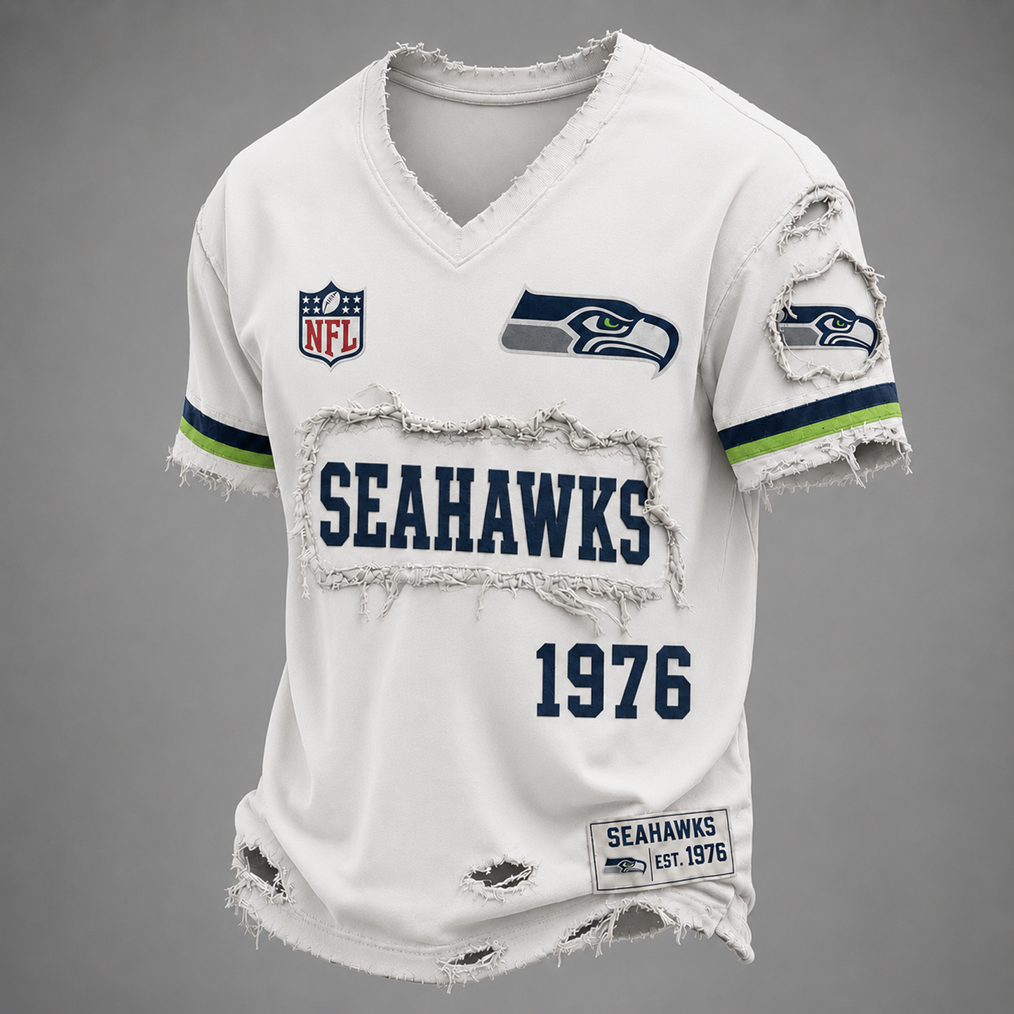 SEA x NFL LUXURY V-Neck T-Shirt 3005 DatND DVT