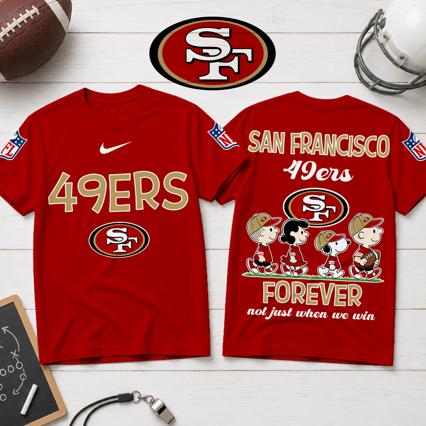 SF x NFL Forever ƒ?? Peanuts Football Fan 3D Shirt 2007