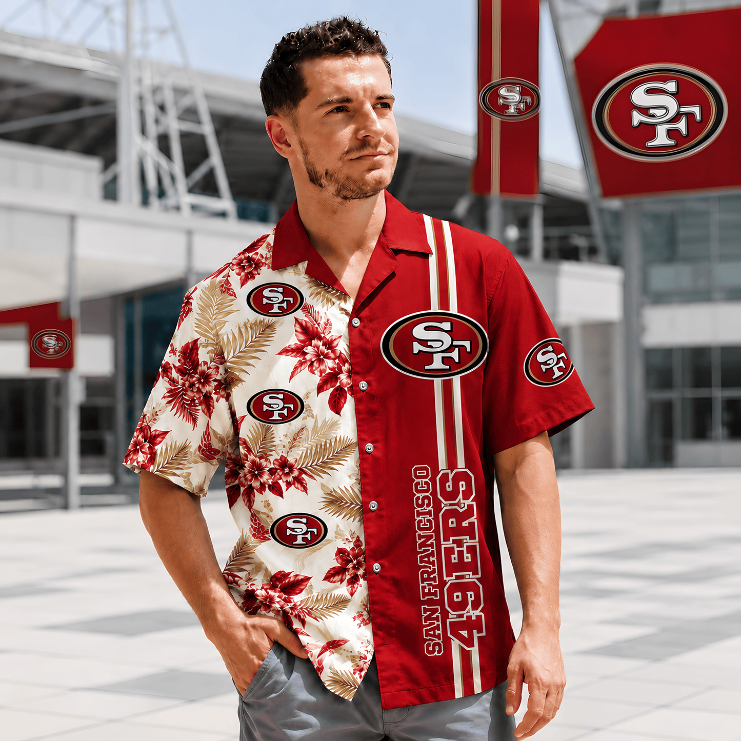 SF x NFL Gridiron Paradise Hawaiian Shirt 2107