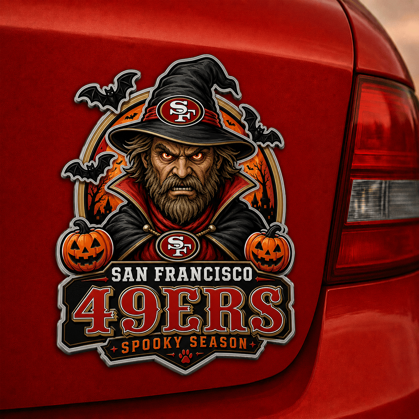 SF x  NFL Halloween Edition Car Namge Badge