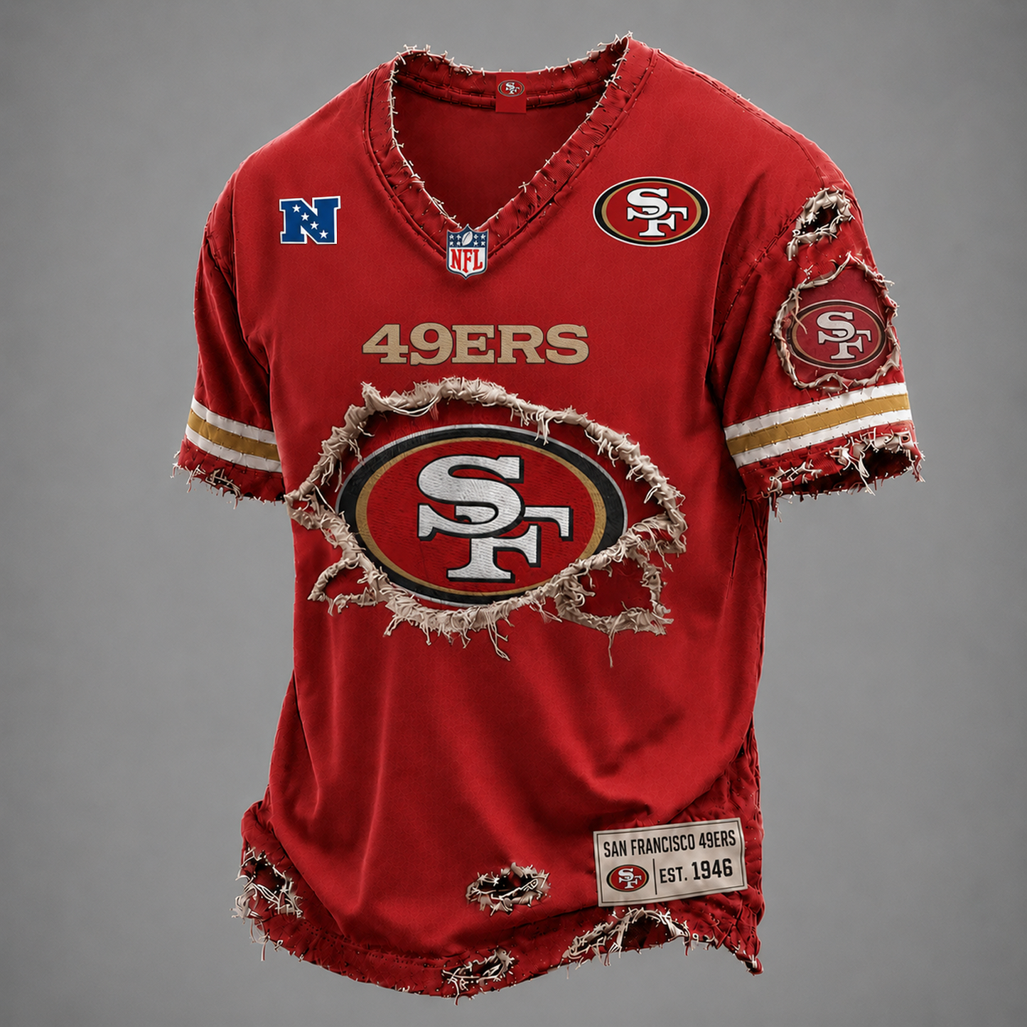 SF x NFL LUXURY V-Neck T-Shirt V3 1906