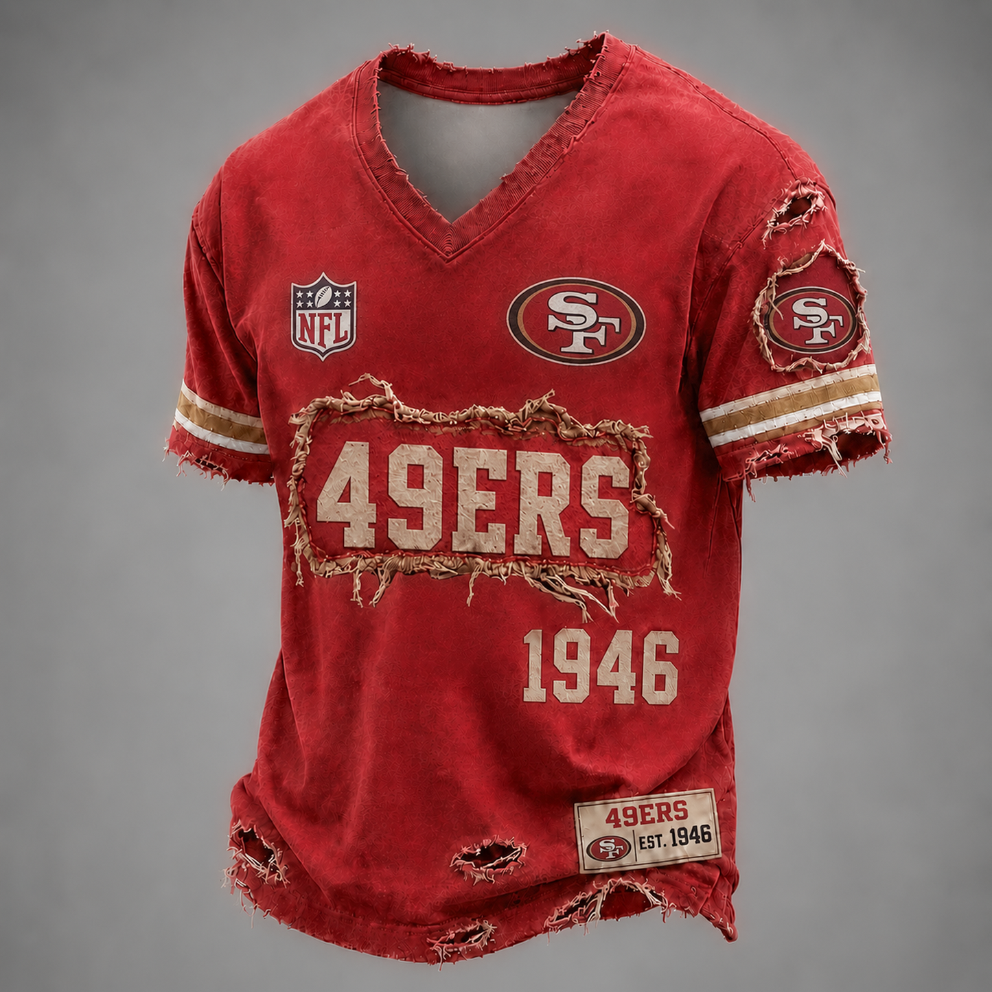 SF x NFL LUXURY V-Neck T-Shirt 3005 DatND DVT