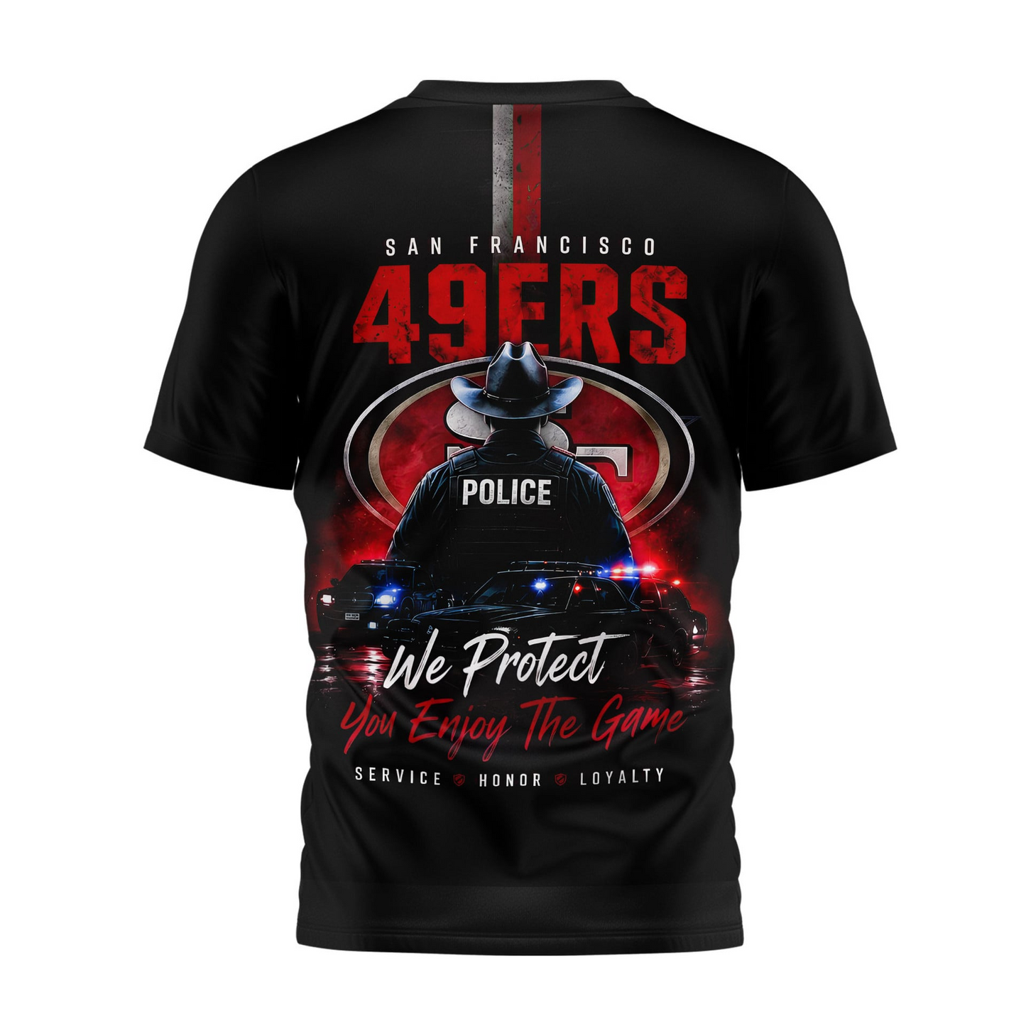 SF x NFL Premium Police Tribute Team 3D Shirt