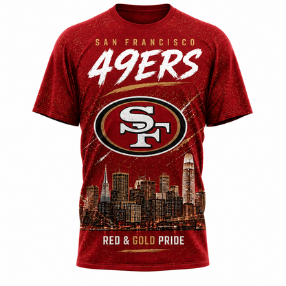 SF x NFL Premium Skyline Pride Football T-Shirt