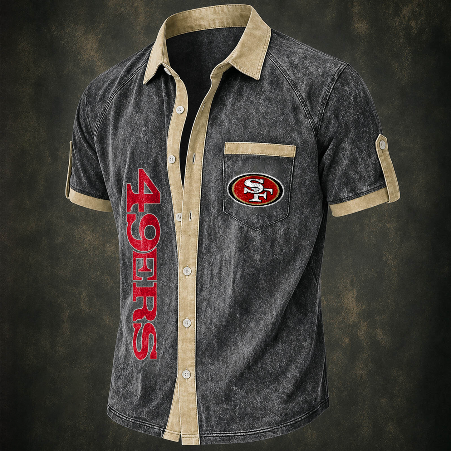 SF x NFL Short-Sleeve Button-Up Sports Shirt