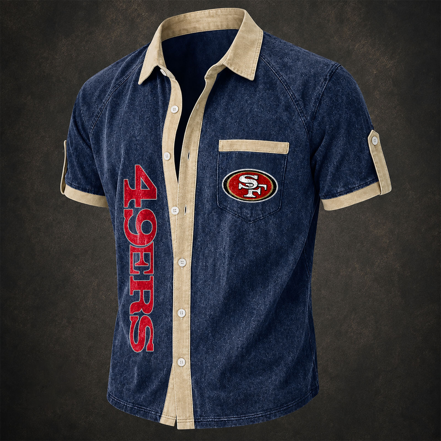 SF x NFL Short-Sleeve Button-Up Sports Shirt