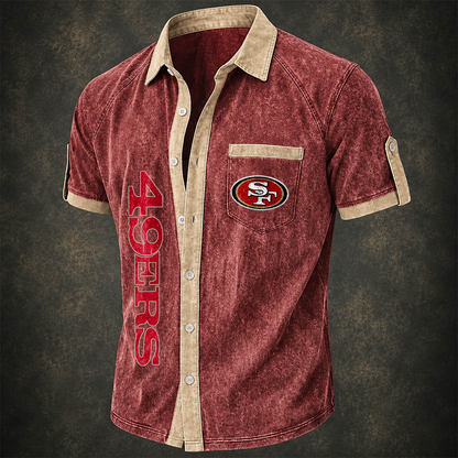 SF x NFL Short-Sleeve Button-Up Sports Shirt