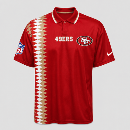 SF49 Premium NFL Men’s Sporty Zigzag Stripe Polo Shirt