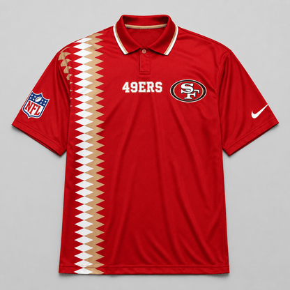 SF49 Premium NFL Men’s Sporty Zigzag Stripe Polo Shirt