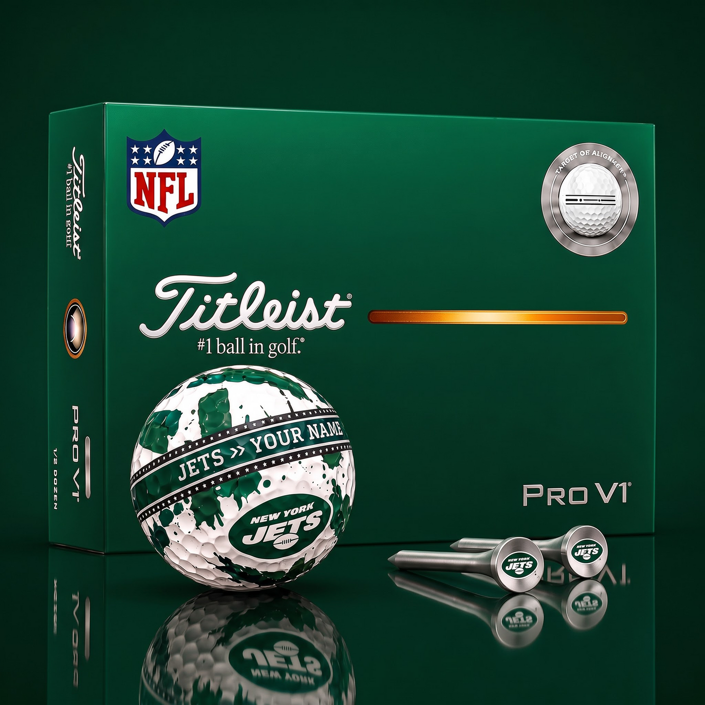 SIGNATURE NFL X NYJ DELUXE PERSONALIZED GOLF BALL  LIMITED EDITION