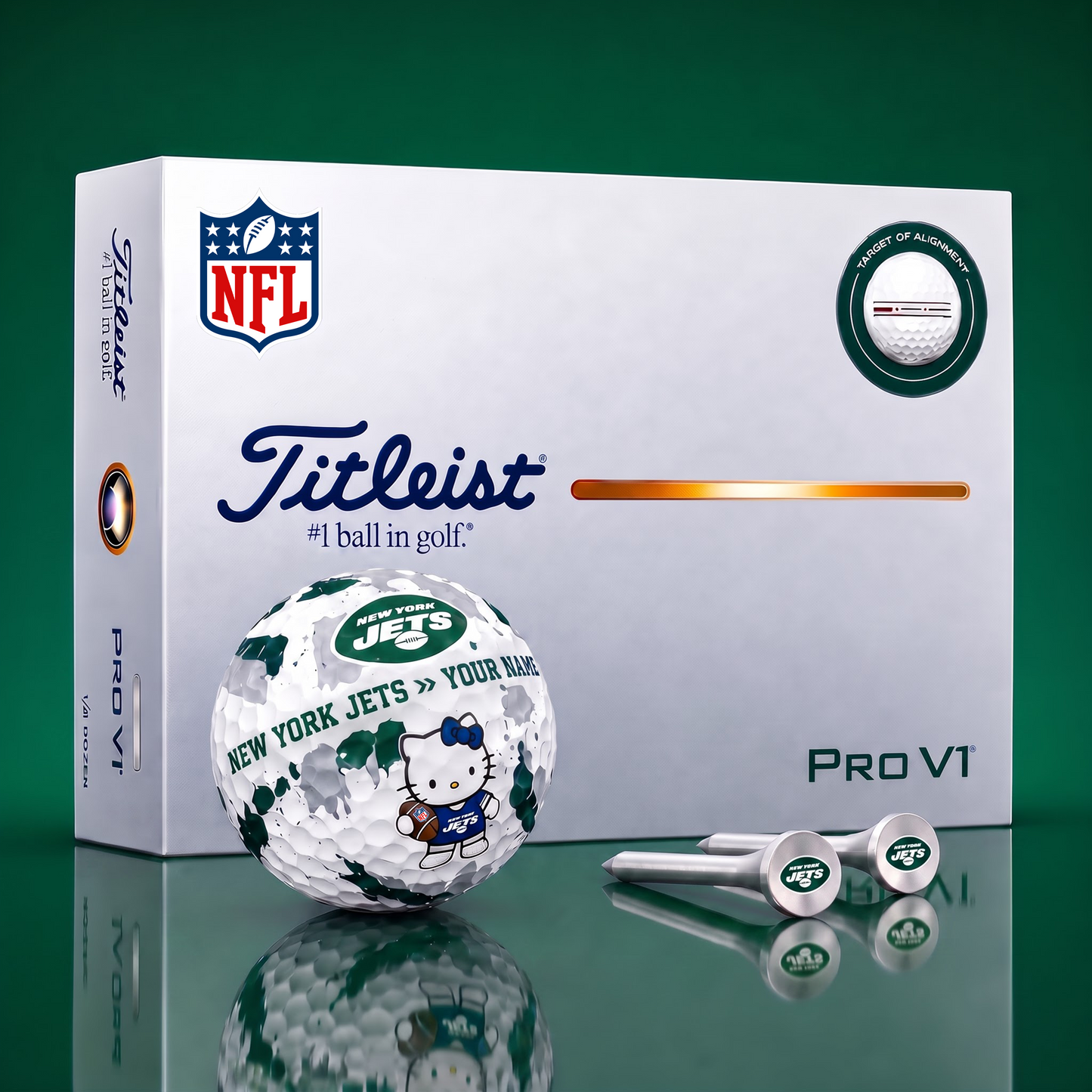 SIGNATURE NFL X NYJ HELLO KITTY 50TH ANNIVERSARY ELITE GOLF BALL SET â€“ LIMITED EDITION
