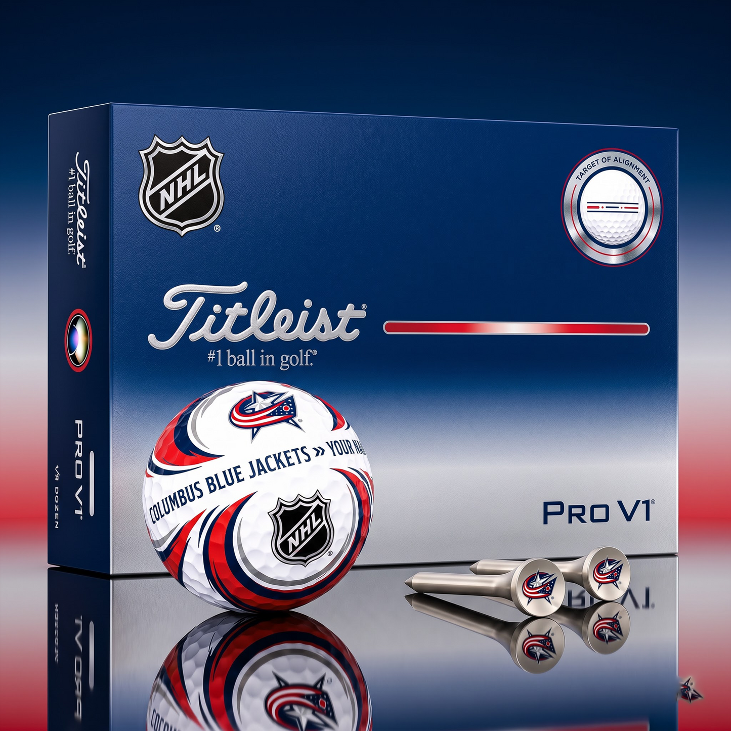 SIGNATURE NHL X CBJ DELUXE PERSONALIZED GOLF BALL LIMITED EDITION V3