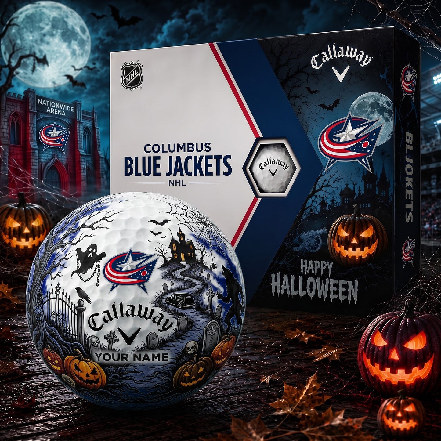 SIGNATURE NHL X CBJ PERSONALIZED HALLOWEEN HAUNTED GOLF BALL – LIMITED EDITION