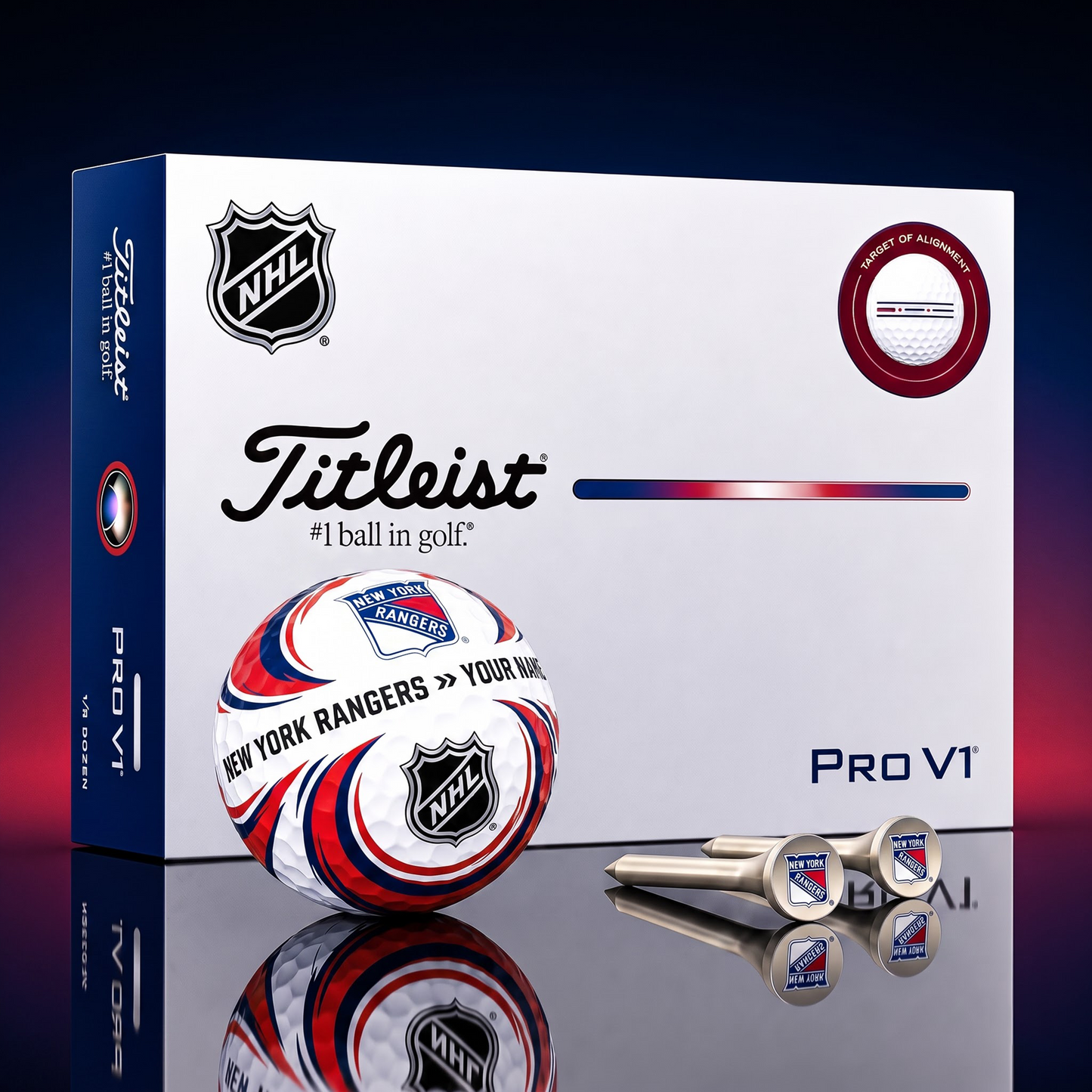 SIGNATURE NHL X NYR DELUXE PERSONALIZED GOLF BALL LIMITED EDITION V3