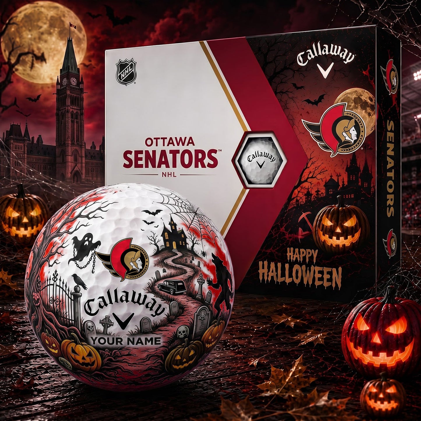 SIGNATURE NHL X OS PERSONALIZED HALLOWEEN HAUNTED GOLF BALL – LIMITED EDITION