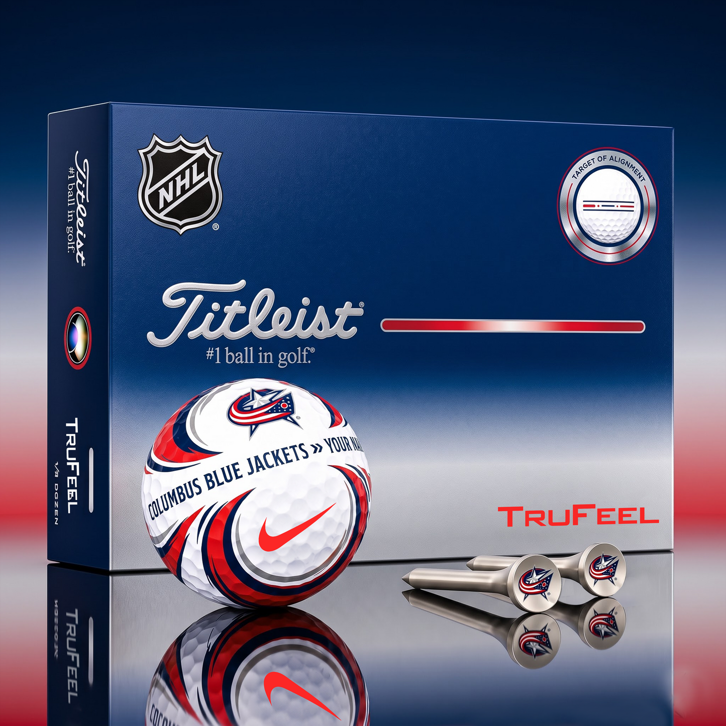 SIGNATURE NHL X CBJ DELUXE PERSONALIZED GOLF BALL LIMITED EDITION V3