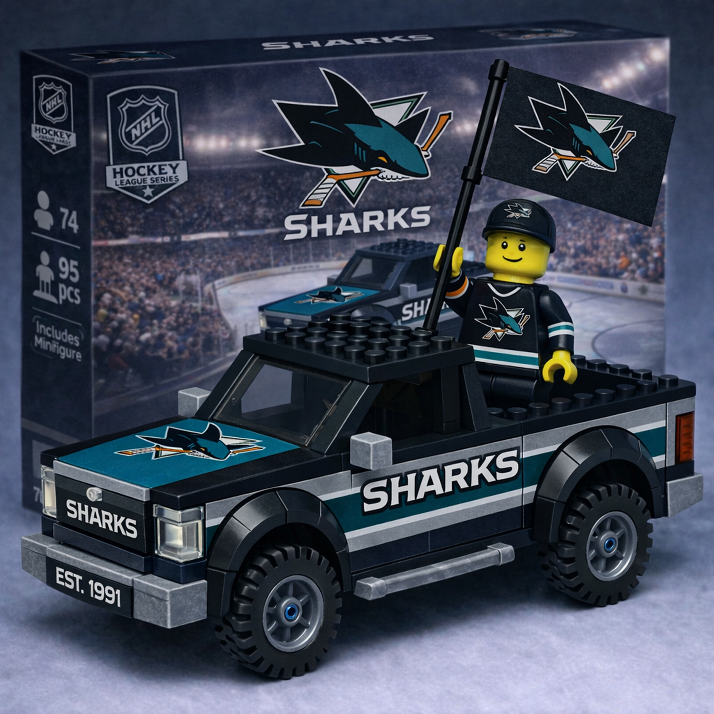 SJS x NHL Building Blocks Truck Toy Set V1 DatND DVT