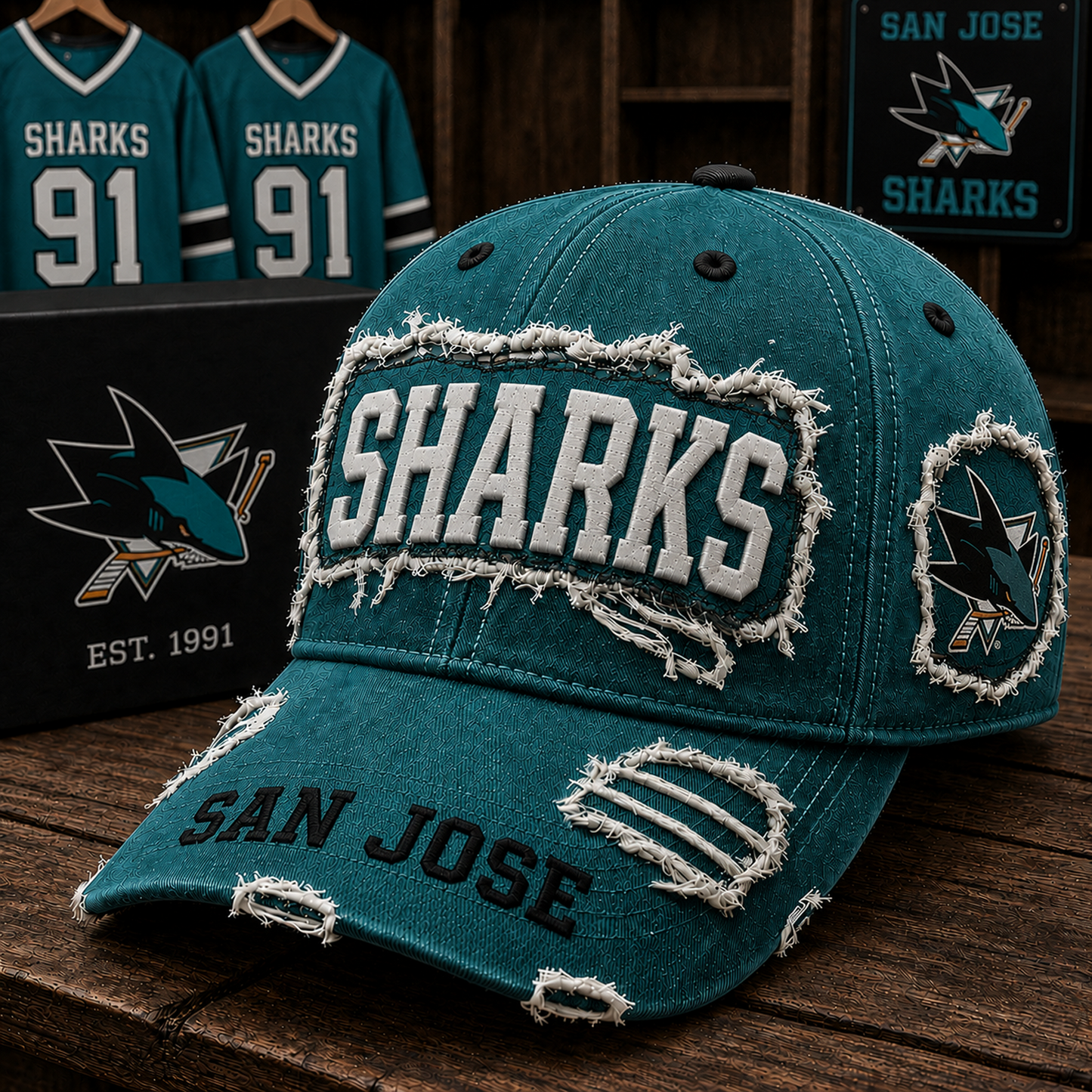 SJS x NHL Premium Patch Cap