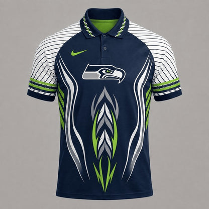 SS Premium NFL Flame Stripe Athletic Polo Shirt