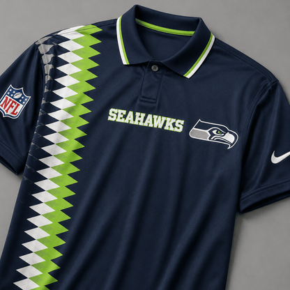 SS Premium NFL Men’s Sporty Zigzag Stripe Polo Shirt