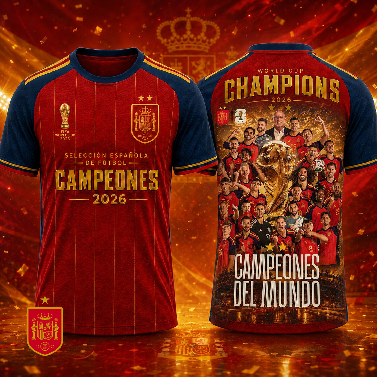 Spain National Team 2026 FIFA World Cup Champions 3D Apparel V17