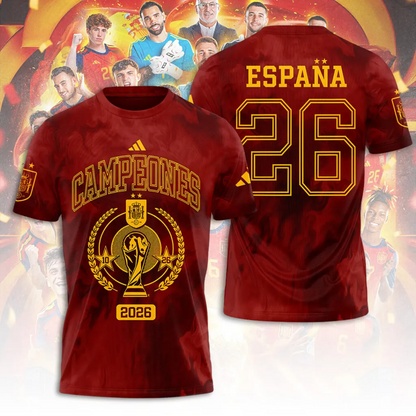 Spain National Team 2026 FIFA World Cup Champions 3D Apparel V6