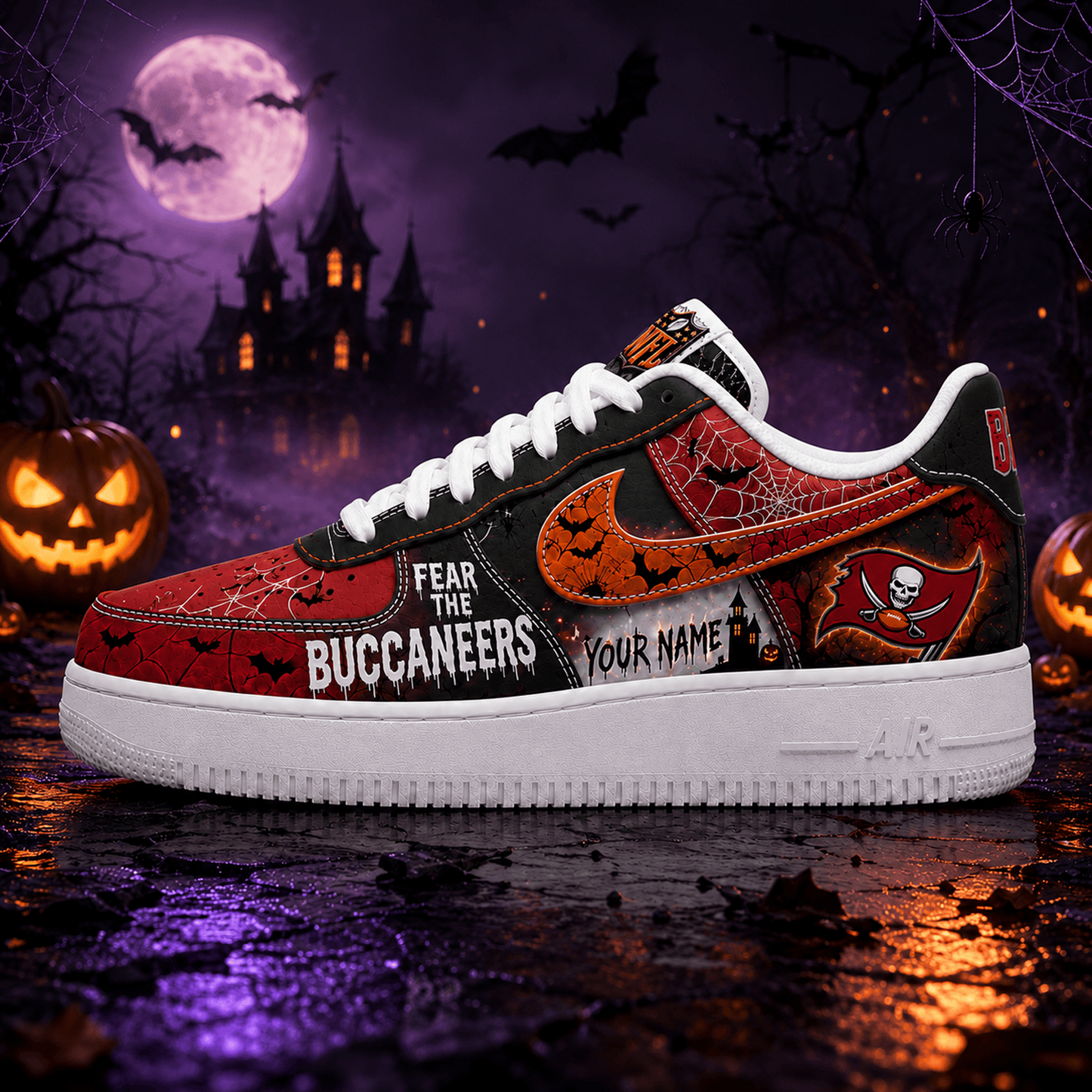 TB x NFL Fear The Team Halloween AF1 Sneakers 1807