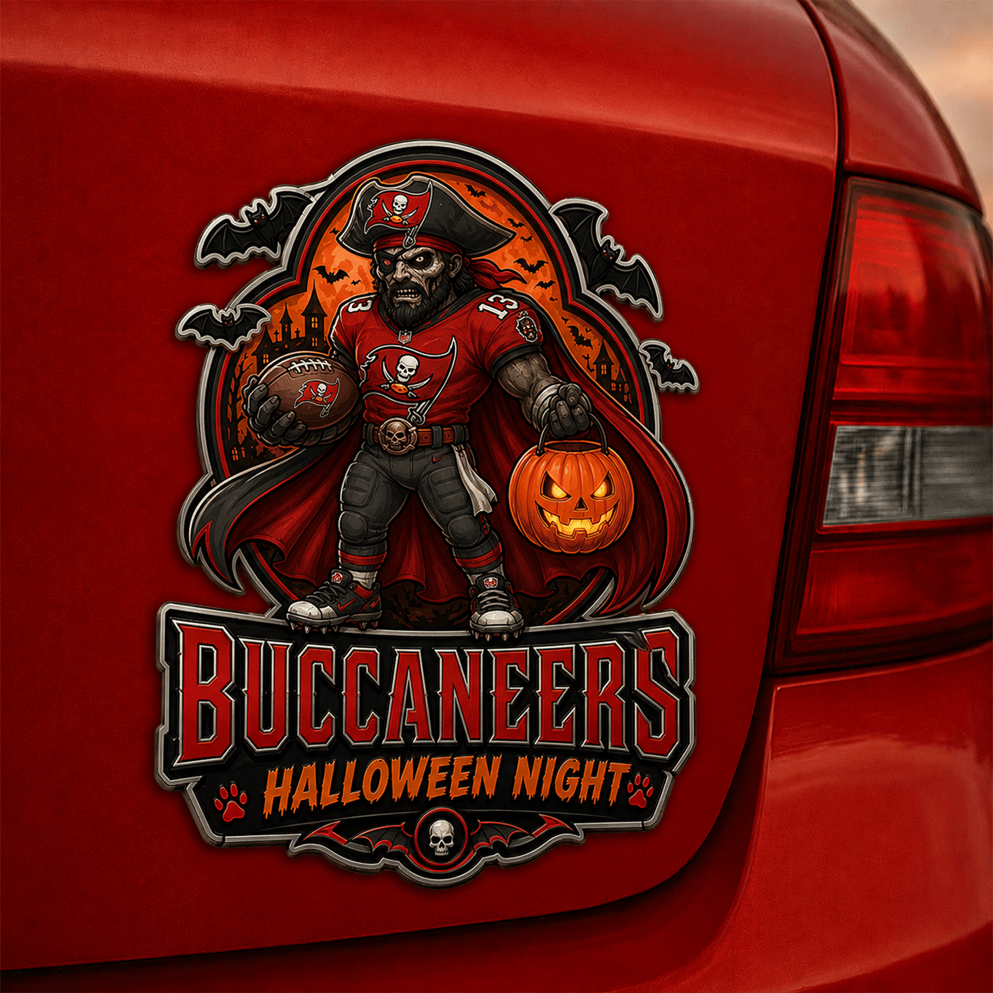 TB x NFL Halloween Edition Car Namge Badge