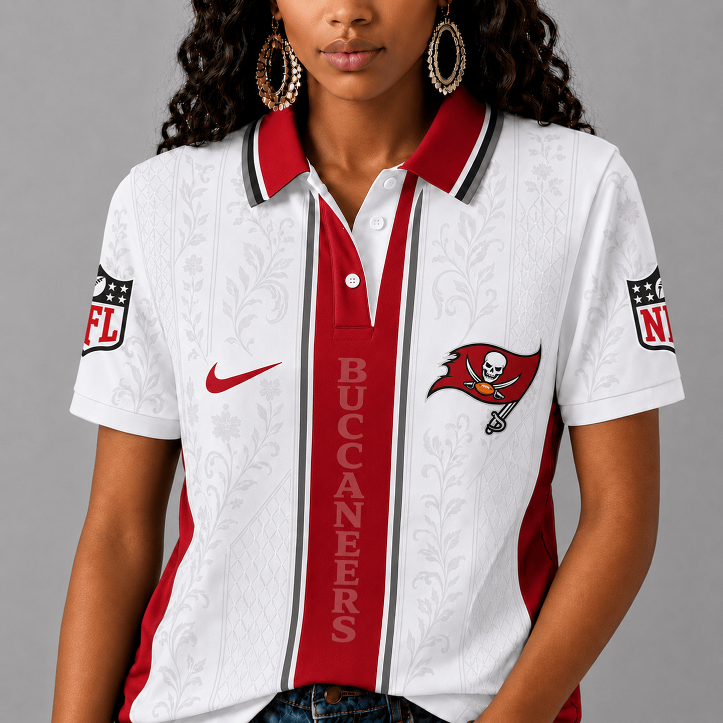 TB x NFL Premium Floral Elegance Polo Shirt