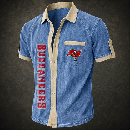 TB x NFL Short-Sleeve Button-Up Sports Shirt