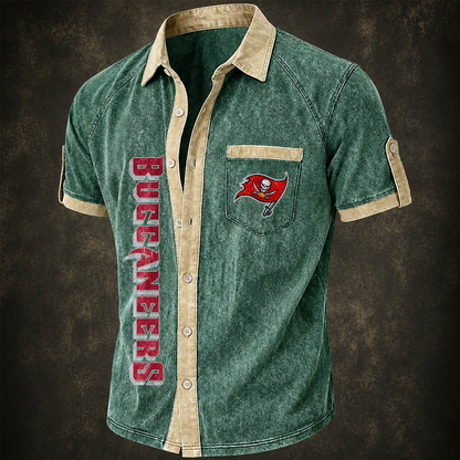 TB x NFL Short-Sleeve Button-Up Sports Shirt