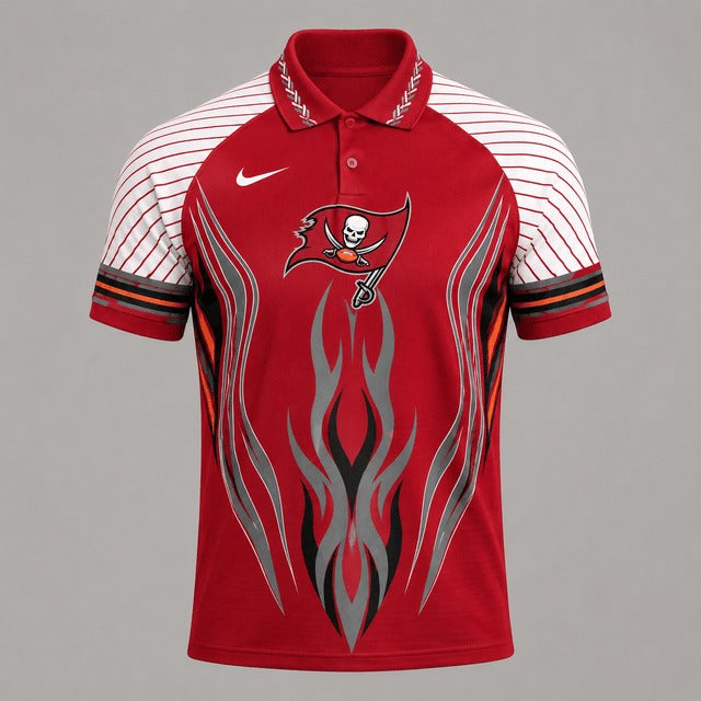 TBB Premium NFL Flame Stripe Athletic Polo Shirt