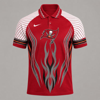 TBB Premium NFL Flame Stripe Athletic Polo Shirt