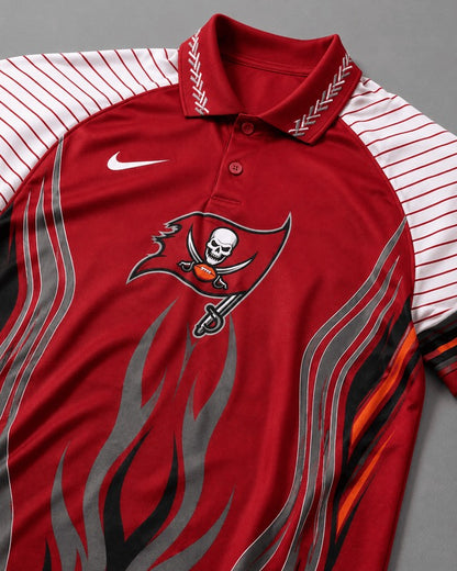 TBB Premium NFL Flame Stripe Athletic Polo Shirt