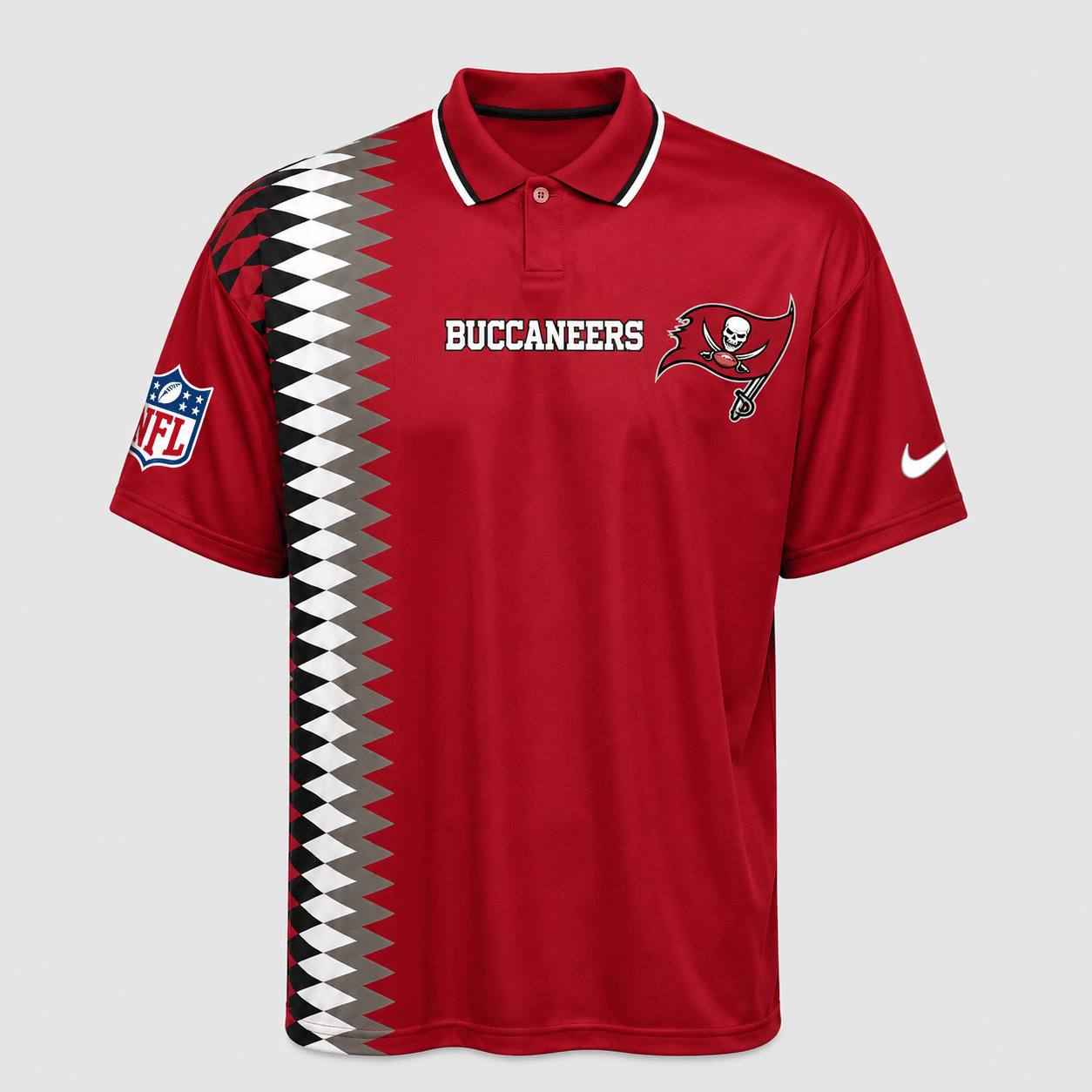 TBB Premium NFL Men’s Sporty Zigzag Stripe Polo Shirt