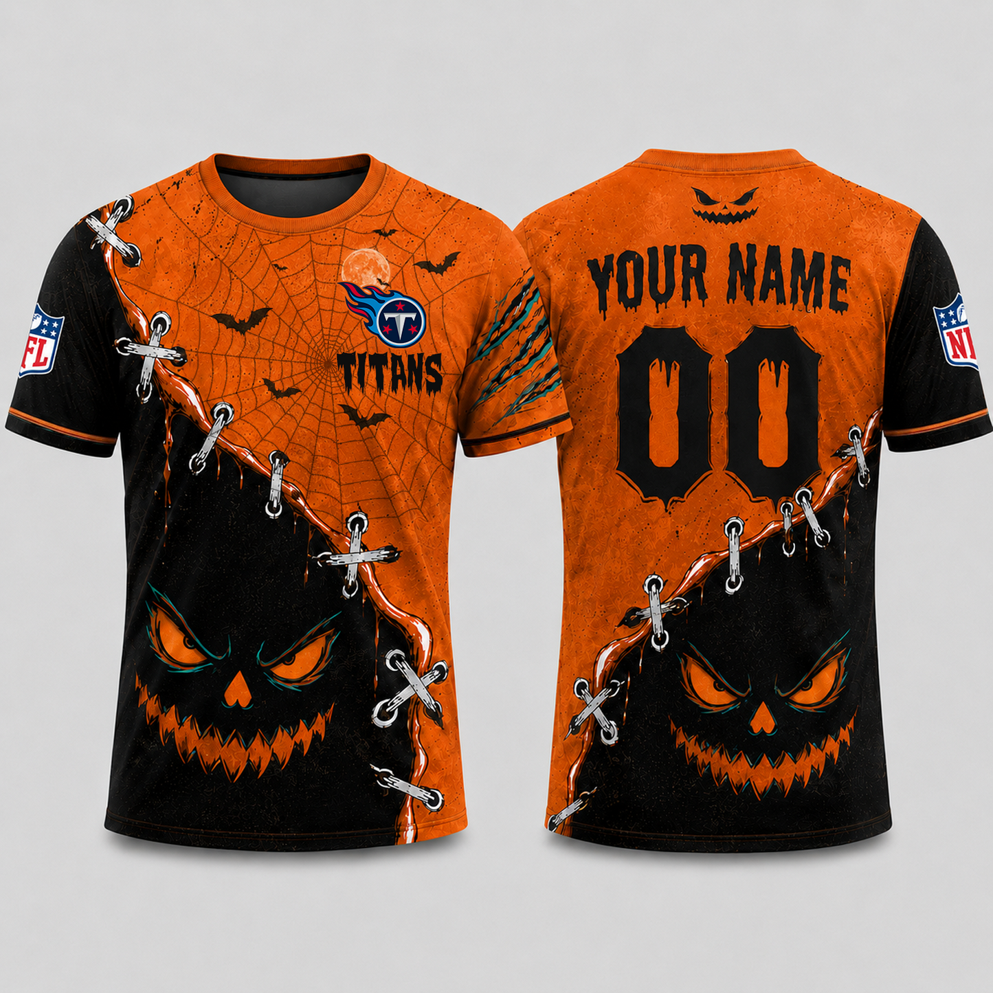 TEN x NFL Halloween Pumpkin Stitched Horror TShirt