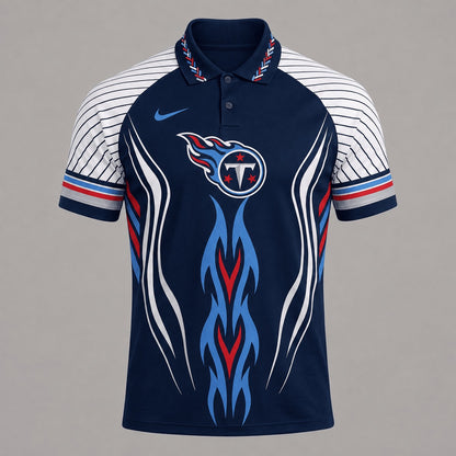 TT Premium NFL Flame Stripe Athletic Polo Shirt
