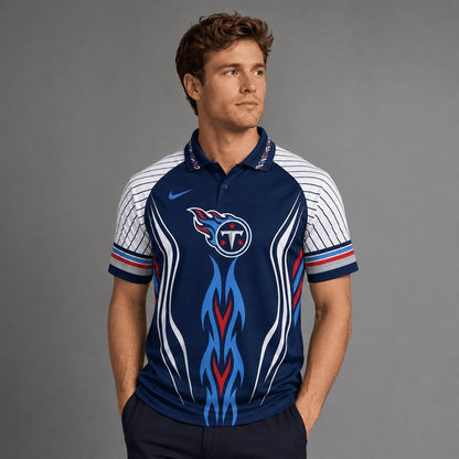 TT Premium NFL Flame Stripe Athletic Polo Shirt