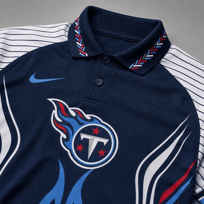 TT Premium NFL Flame Stripe Athletic Polo Shirt