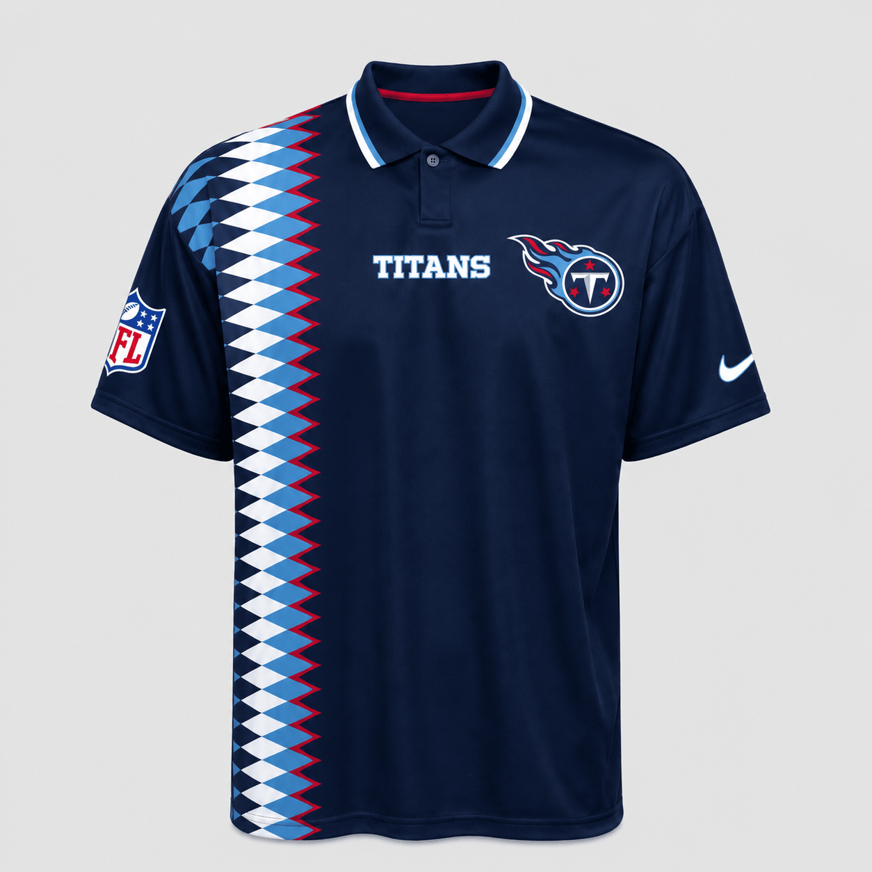 TT Premium NFL Men’s Sporty Zigzag Stripe Polo Shirt