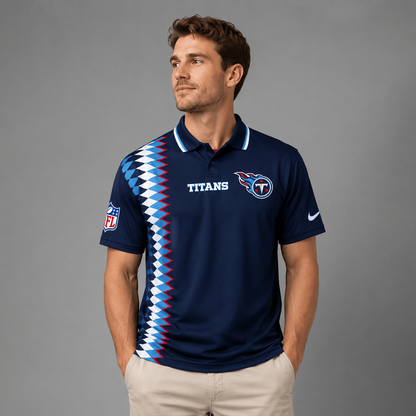 TT Premium NFL Men’s Sporty Zigzag Stripe Polo Shirt