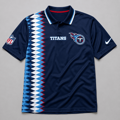 TT Premium NFL Men’s Sporty Zigzag Stripe Polo Shirt