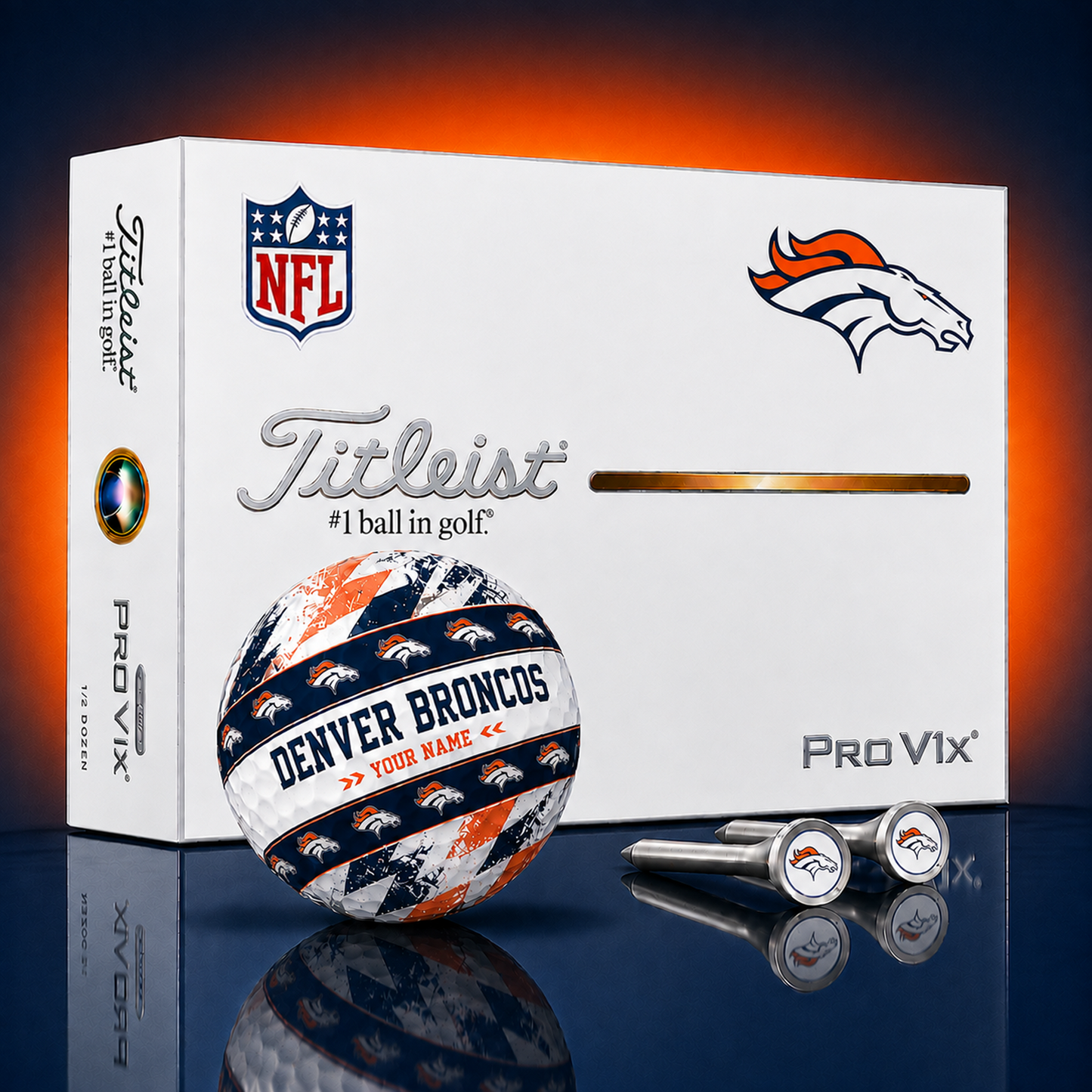 Titleist X Premium NFL DEN PERSONALIZED GOLF BALL LIMITED EDITION